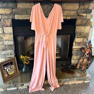 Pink Jumpsuit with Flow Sleeves